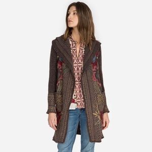 JOHNNY WAS Noah Embroidered Hoodie Cardigan Size Small